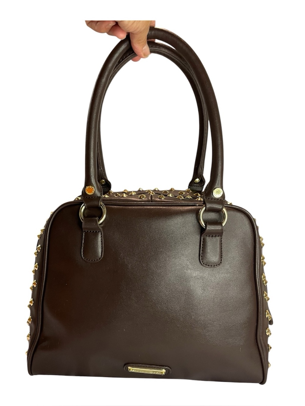 Steve Madden Dark Brown Studded Satchel